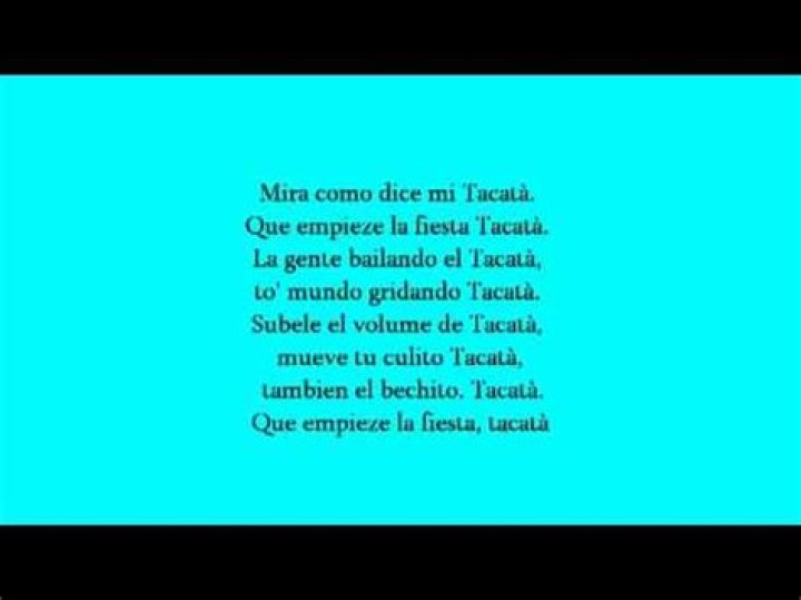 Exploring the Tacabro Tacata Lyrics in English: A Complete Breakdown